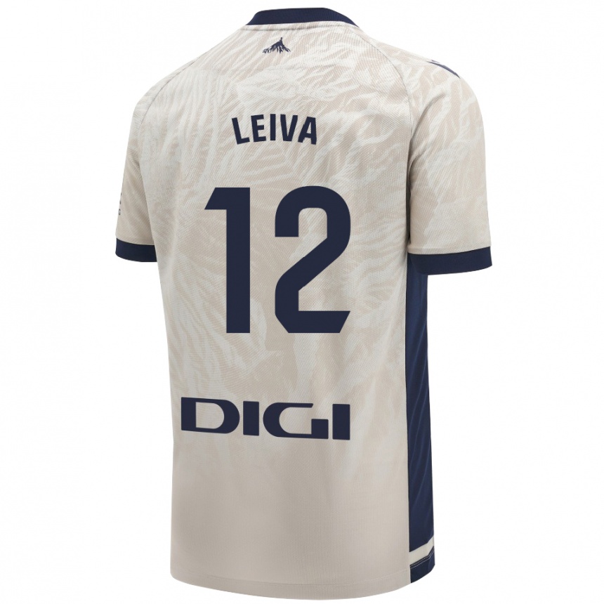 Kids Football Álvaro Leiva #12 Light Gray Away Jersey 2024/25 T-Shirt Nz