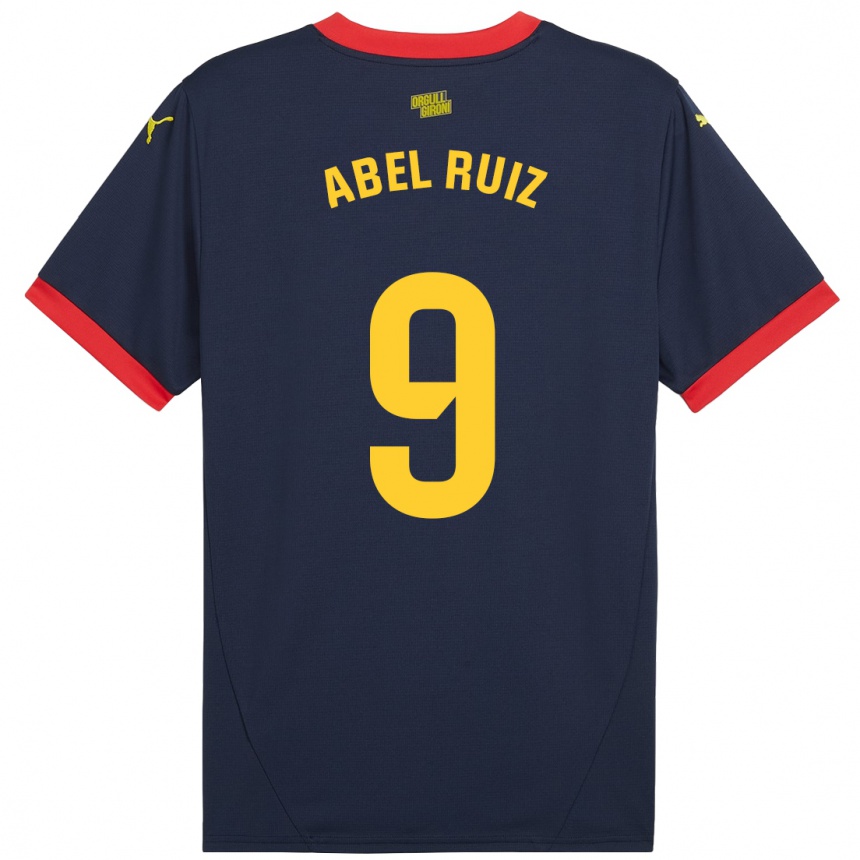 Kids Football Abel Ruiz #9 Navy Red Away Jersey 2024/25 T-Shirt Nz