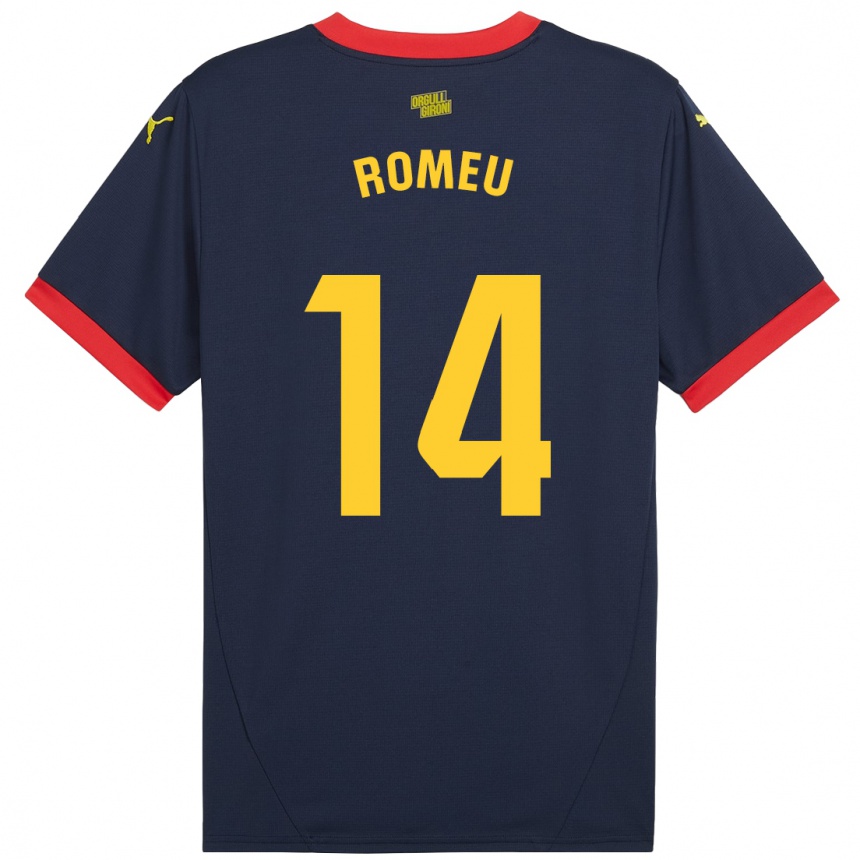 Kids Football Oriol Romeu #14 Navy Red Away Jersey 2024/25 T-Shirt Nz