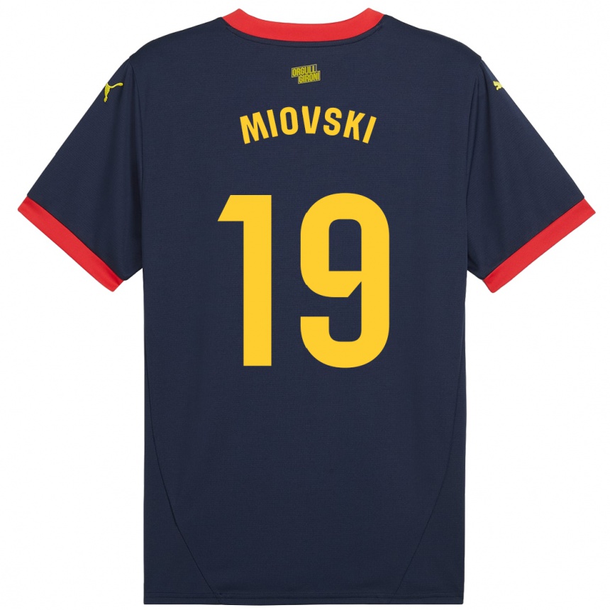 Kids Football Bojan Miovski #19 Navy Red Away Jersey 2024/25 T-Shirt Nz