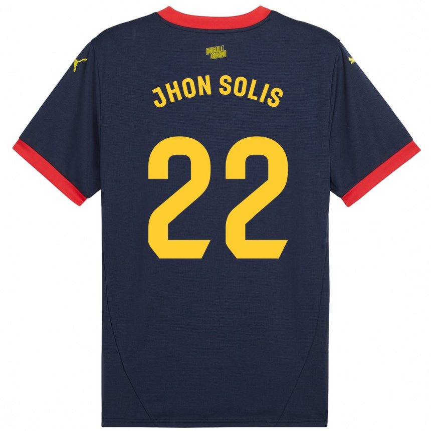 Kids Football Jhon Solís #22 Navy Red Away Jersey 2024/25 T-Shirt Nz