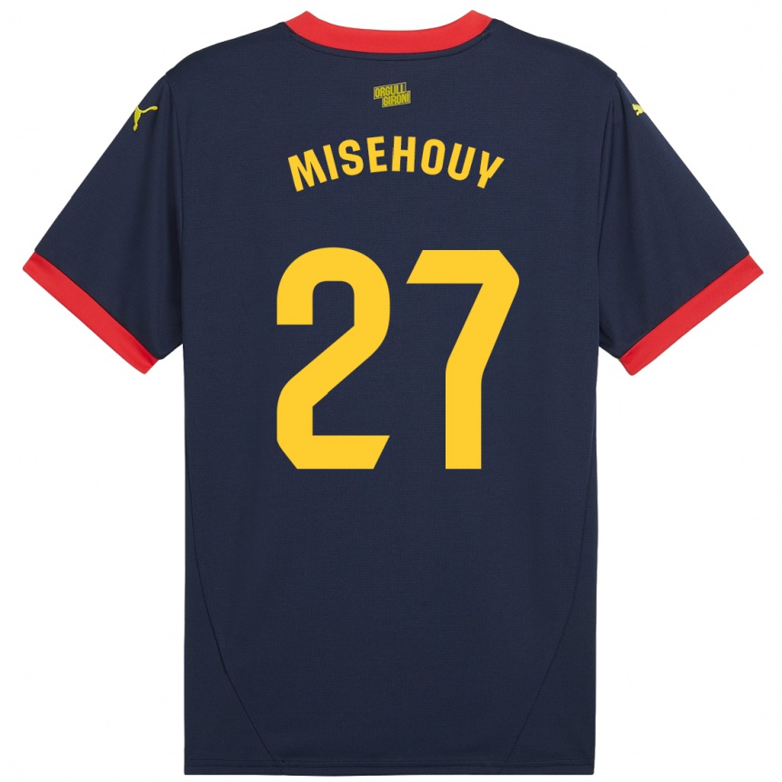 Kids Football Gabriel Misehouy #27 Navy Red Away Jersey 2024/25 T-Shirt Nz