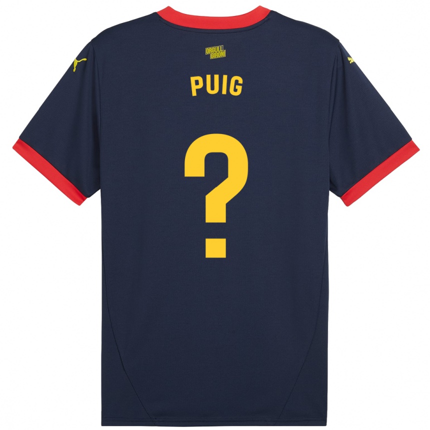 Kids Football Sergi Puig #0 Navy Red Away Jersey 2024/25 T-Shirt Nz