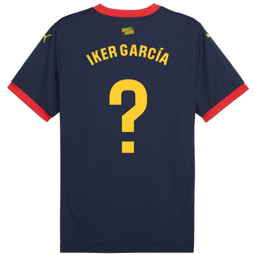 Kids Football Iker García #0 Navy Red Away Jersey 2024/25 T-Shirt Nz