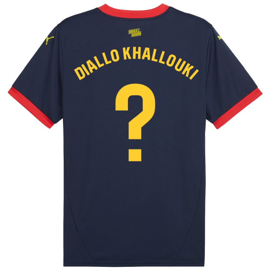 Kids Football Siaka Diallo Khallouki #0 Navy Red Away Jersey 2024/25 T-Shirt Nz