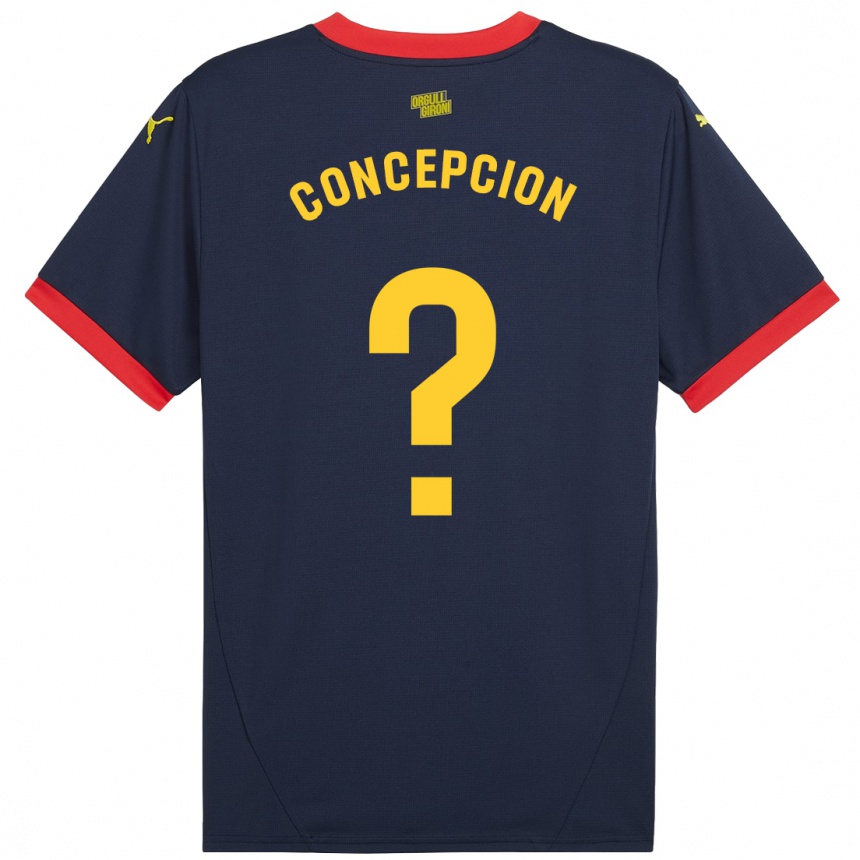 Kids Football Elian Concepción #0 Navy Red Away Jersey 2024/25 T-Shirt Nz