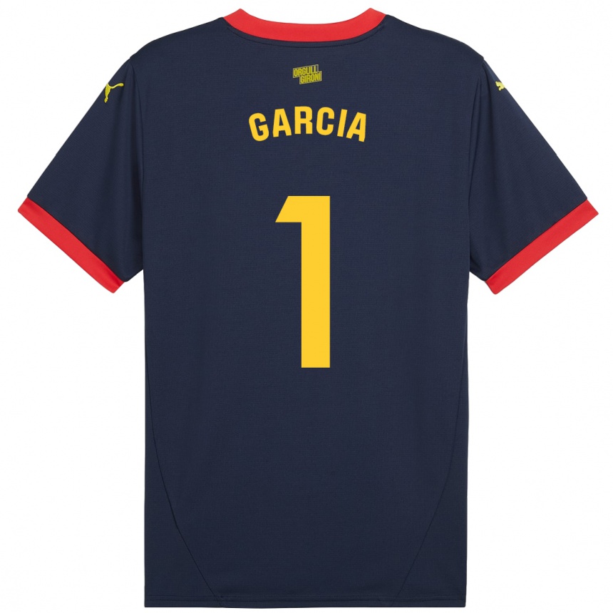 Kids Football Lucas García #1 Navy Red Away Jersey 2024/25 T-Shirt Nz