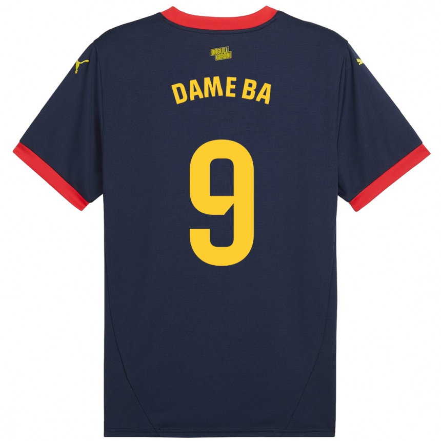 Kids Football Papa Dame Ba #9 Navy Red Away Jersey 2024/25 T-Shirt Nz