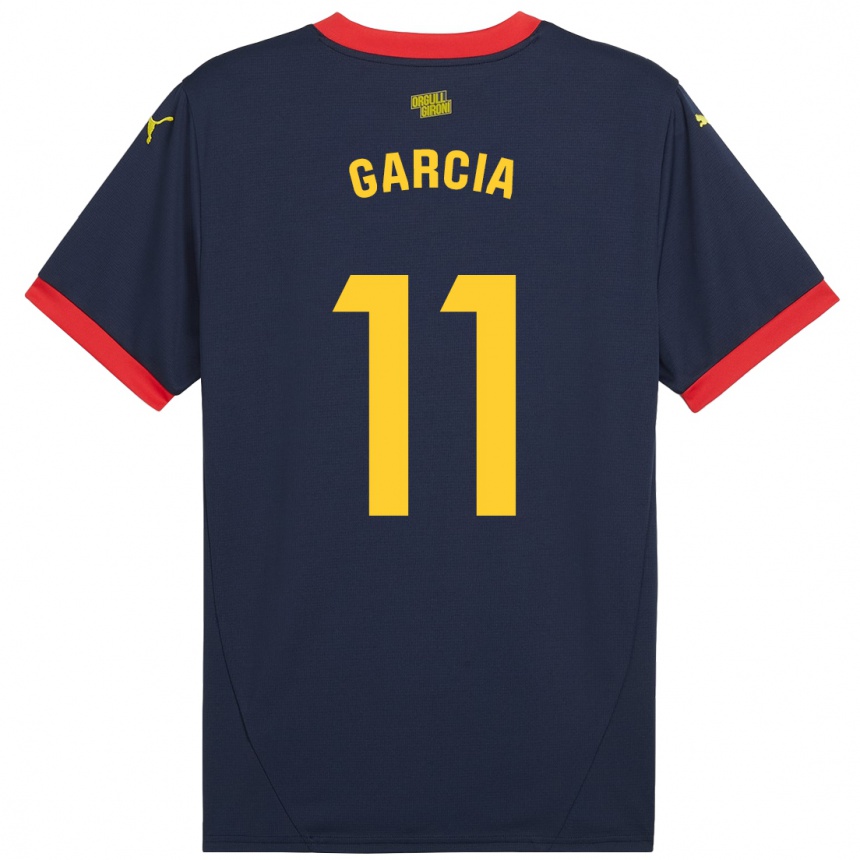 Kids Football Jastin García #11 Navy Red Away Jersey 2024/25 T-Shirt Nz