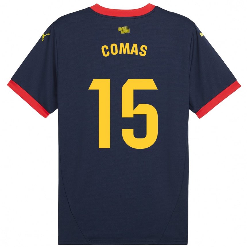 Kids Football Oriol Comas #15 Navy Red Away Jersey 2024/25 T-Shirt Nz