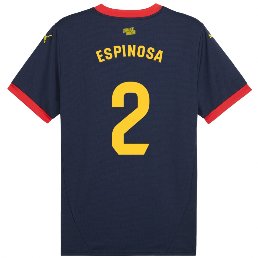 Kids Football Bernardo Espinosa #2 Navy Red Away Jersey 2024/25 T-Shirt Nz