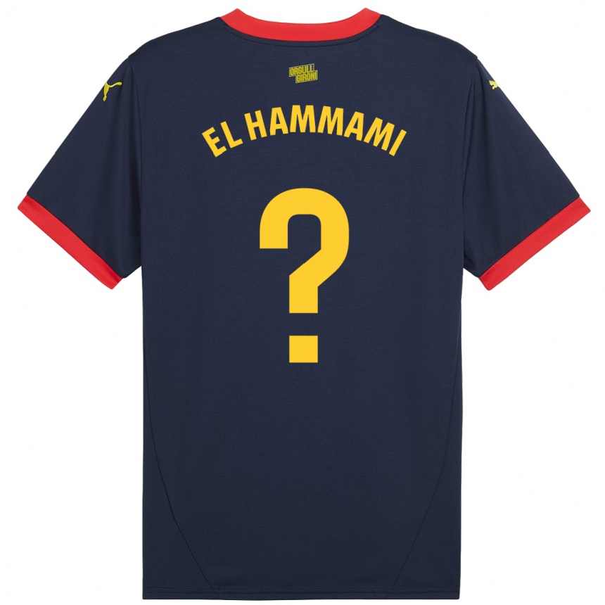 Kids Football Ayoub El Hammami #0 Navy Red Away Jersey 2024/25 T-Shirt Nz