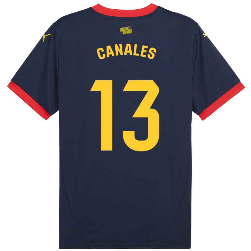 Kids Football Juanvi Canales #13 Navy Red Away Jersey 2024/25 T-Shirt Nz