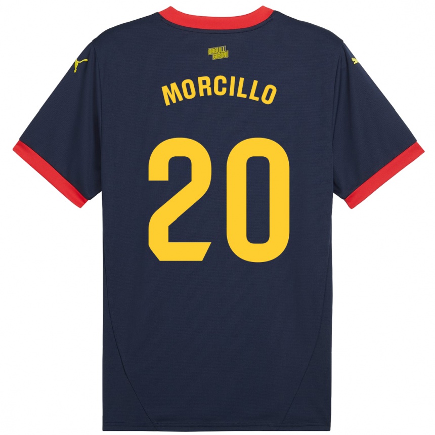 Kids Football Luis Morcillo #20 Navy Red Away Jersey 2024/25 T-Shirt Nz