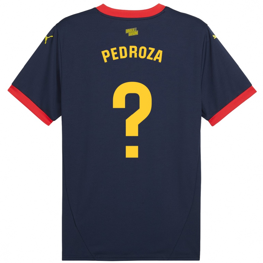 Kids Football Gerardo Pedroza #0 Navy Red Away Jersey 2024/25 T-Shirt Nz