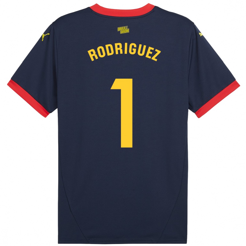 Kids Football Maria Rodríguez #1 Navy Red Away Jersey 2024/25 T-Shirt Nz