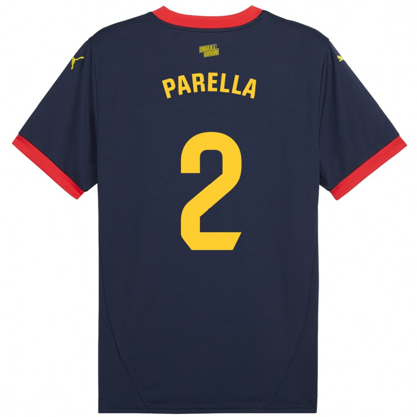 Kids Football Virginia Parella #2 Navy Red Away Jersey 2024/25 T-Shirt Nz