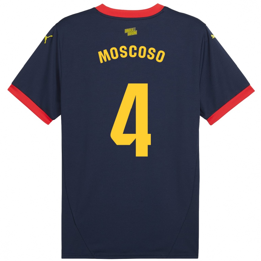 Kids Football Miriam Moscoso #4 Navy Red Away Jersey 2024/25 T-Shirt Nz