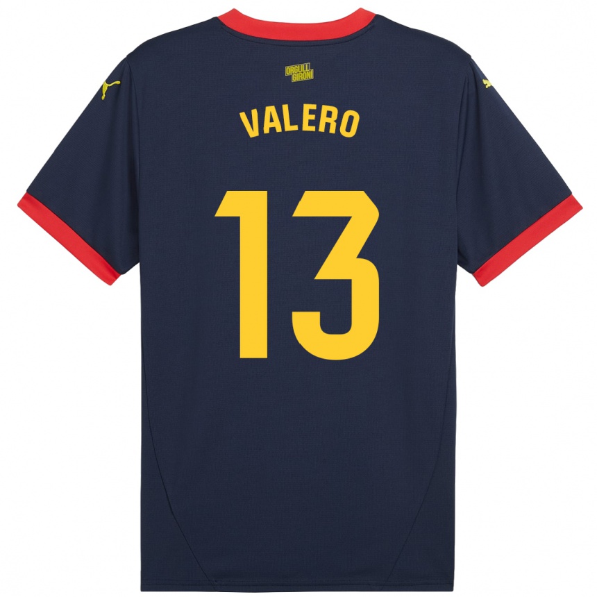 Kids Football Eliana Valero #13 Navy Red Away Jersey 2024/25 T-Shirt Nz