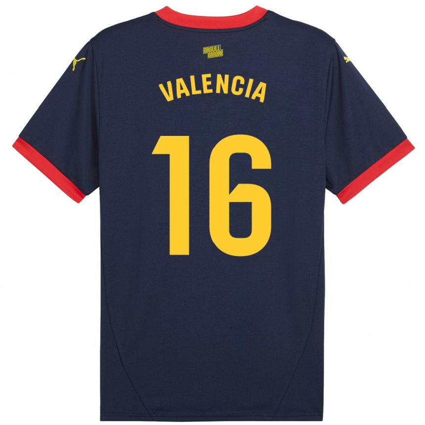 Kids Football Carla Valencia #16 Navy Red Away Jersey 2024/25 T-Shirt Nz