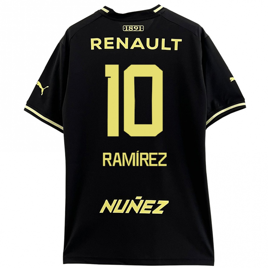 Kids Football Gastón Ramírez #10 Black Yellow Away Jersey 2024/25 T-Shirt Nz