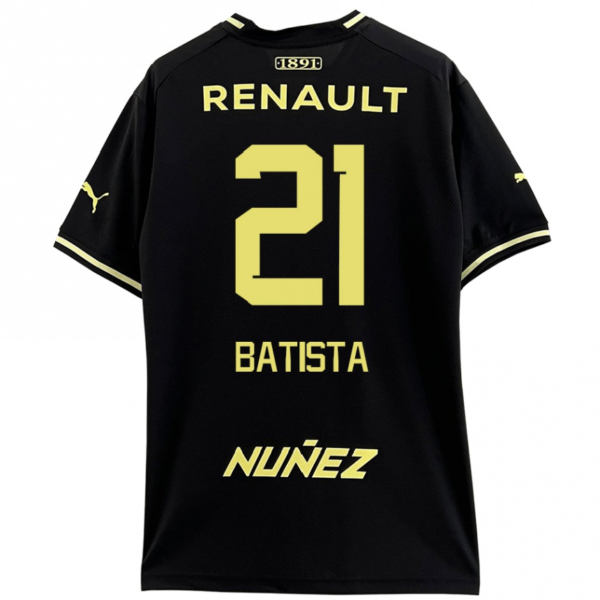 Kids Football Facundo Batista #21 Black Yellow Away Jersey 2024/25 T-Shirt Nz