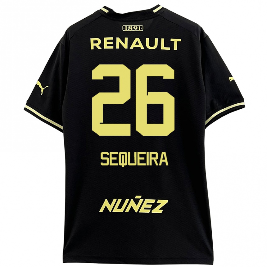 Kids Football Leonardo Sequeira #26 Black Yellow Away Jersey 2024/25 T-Shirt Nz