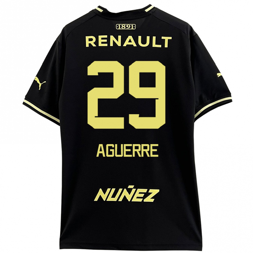 Kids Football Washington Aguerre #29 Black Yellow Away Jersey 2024/25 T-Shirt Nz