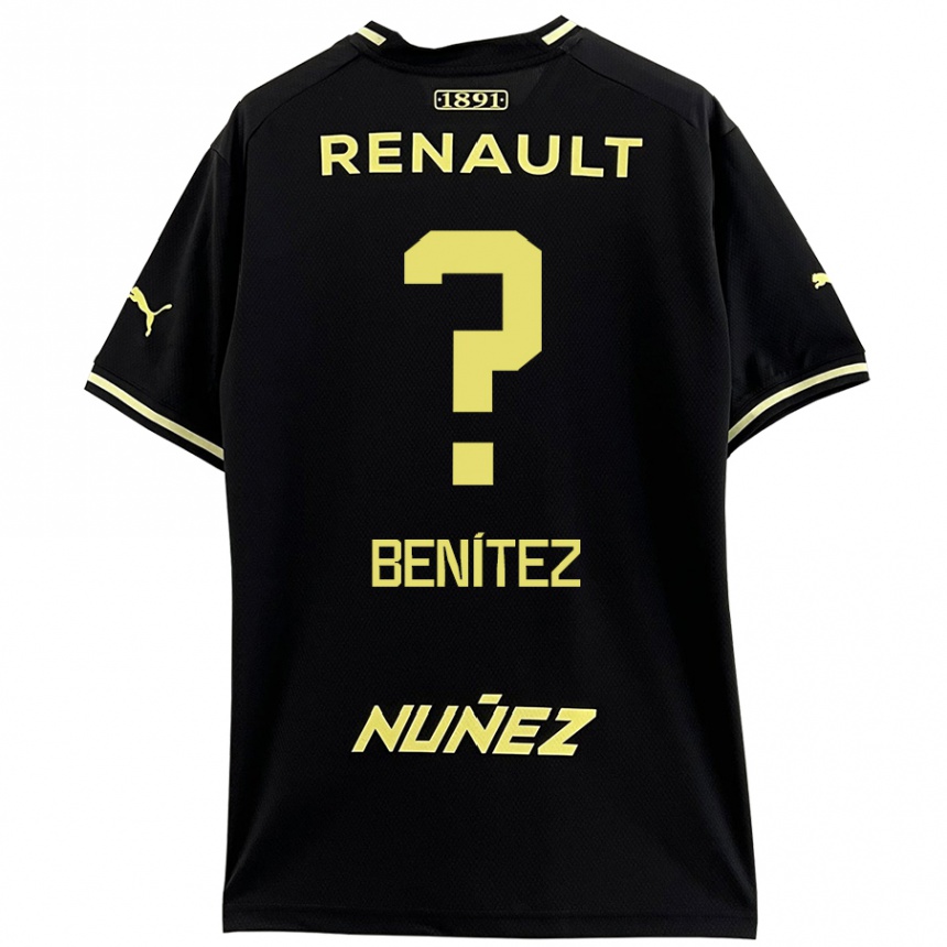 Kids Football Santiago Benítez #0 Black Yellow Away Jersey 2024/25 T-Shirt Nz