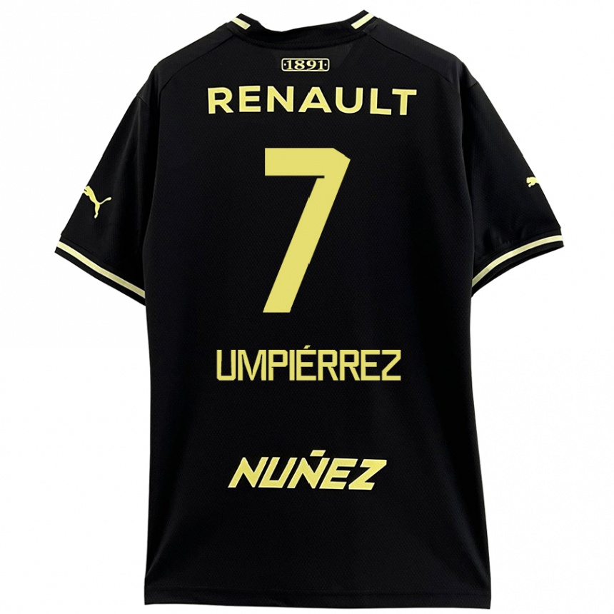 Kids Football Leandro Umpiérrez #7 Black Yellow Away Jersey 2024/25 T-Shirt Nz