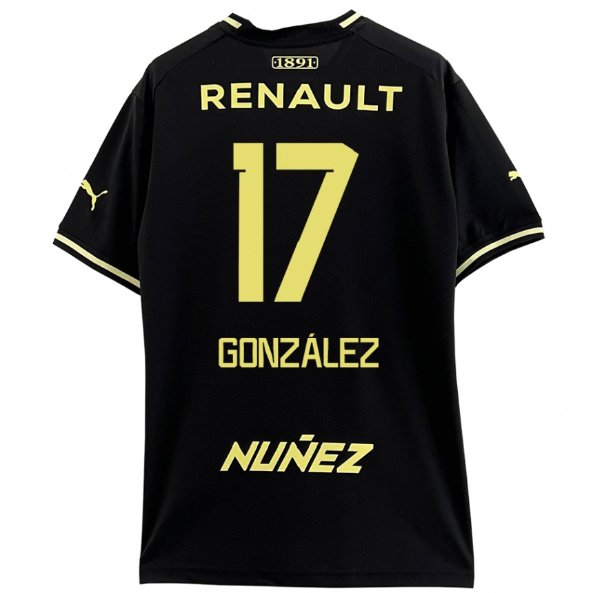 Kids Football Luciano González #17 Black Yellow Away Jersey 2024/25 T-Shirt Nz