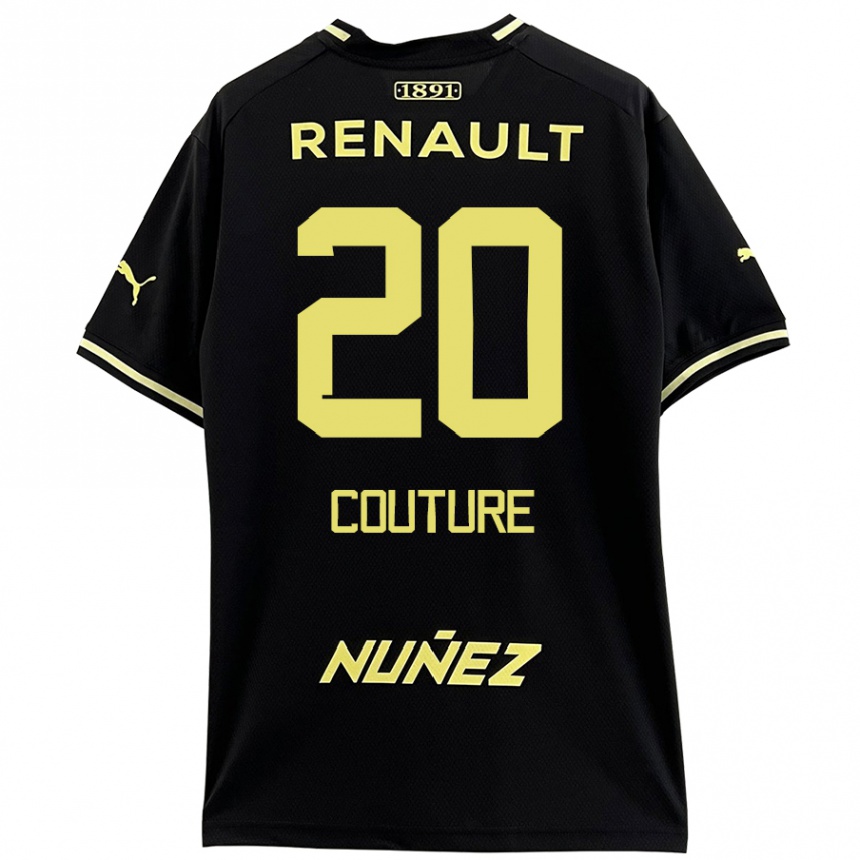 Kids Football Lorenzo Couture #20 Black Yellow Away Jersey 2024/25 T-Shirt Nz