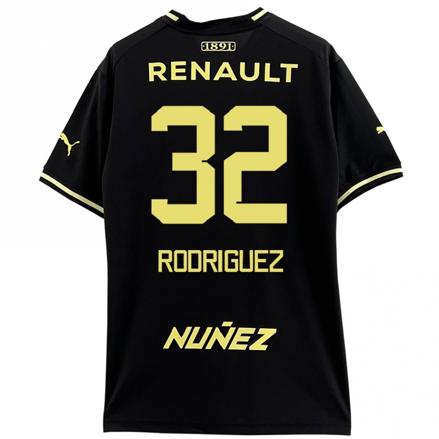 Kids Football Randall Rodríguez #32 Black Yellow Away Jersey 2024/25 T-Shirt Nz