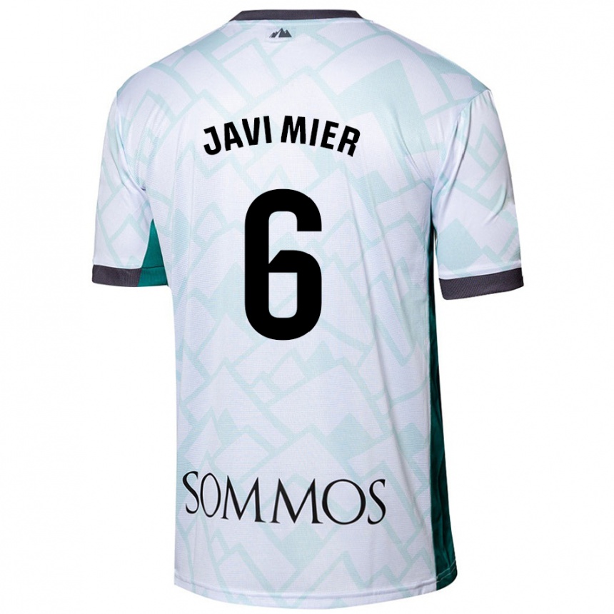 Kids Football Javi Mier #6 White Green Away Jersey 2024/25 T-Shirt Nz