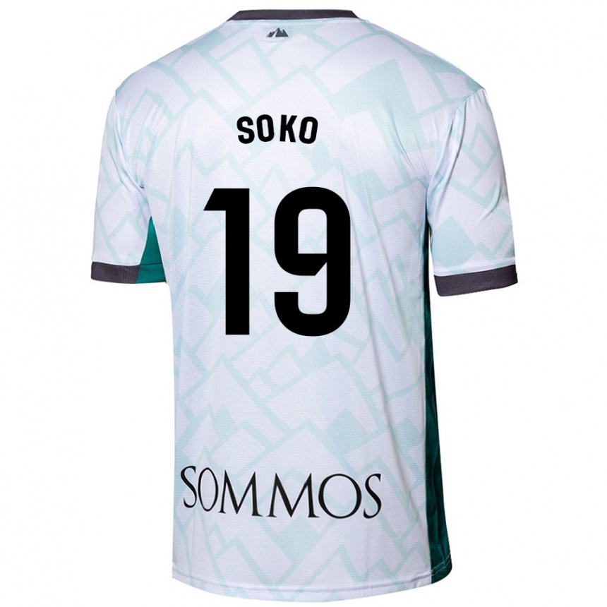 Kids Football Patrick Soko #19 White Green Away Jersey 2024/25 T-Shirt Nz