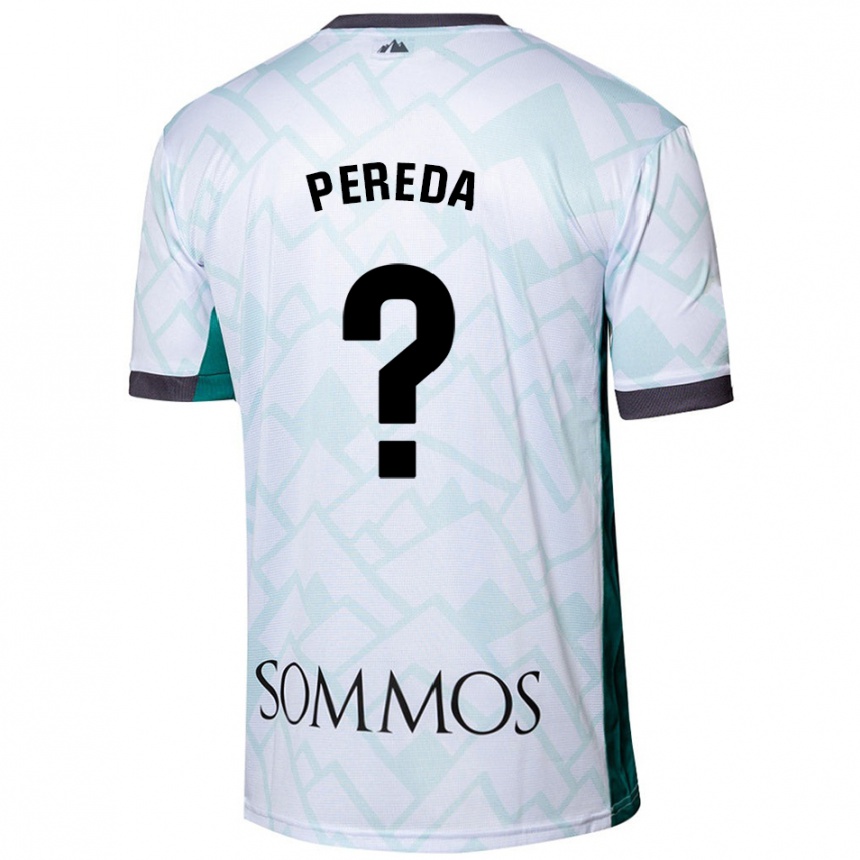 Kids Football Adrián Pereda #0 White Green Away Jersey 2024/25 T-Shirt Nz