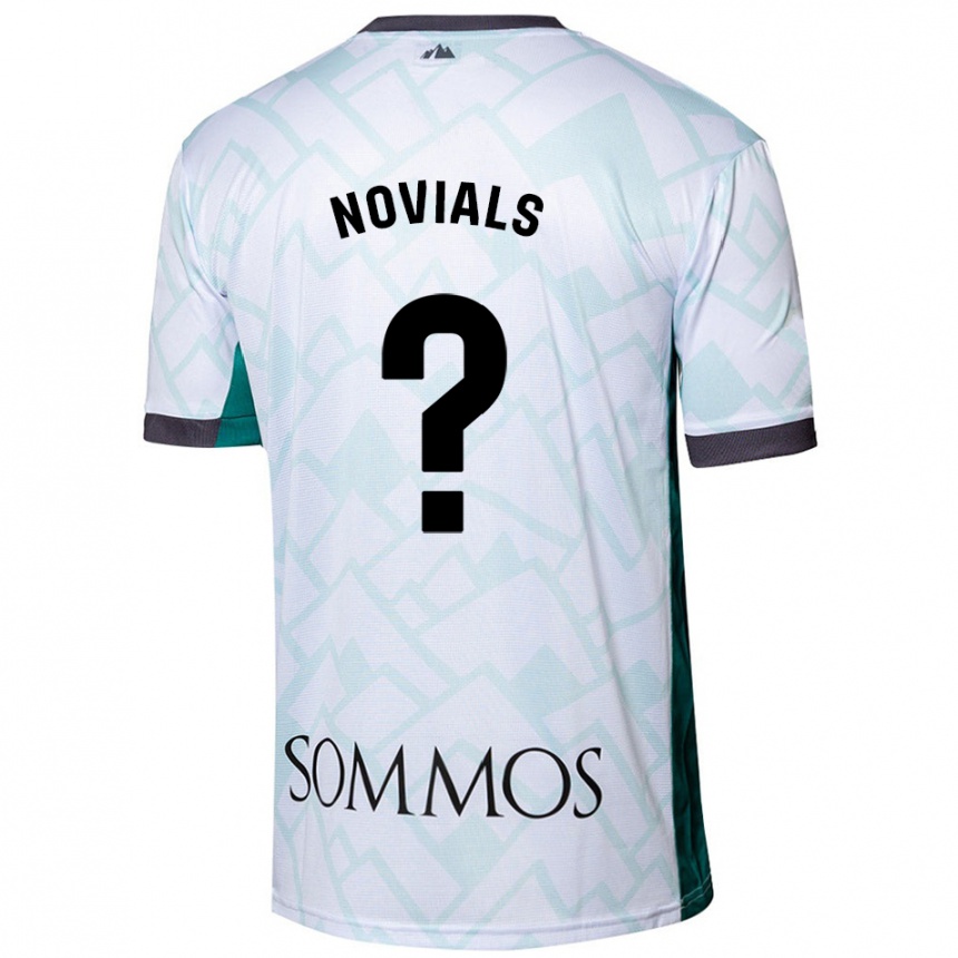 Kids Football Álvaro Novials #0 White Green Away Jersey 2024/25 T-Shirt Nz