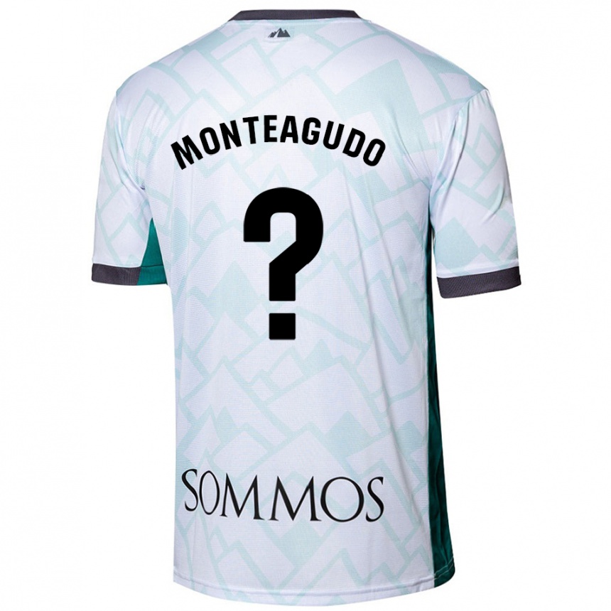 Kids Football Miguel Monteagudo #0 White Green Away Jersey 2024/25 T-Shirt Nz