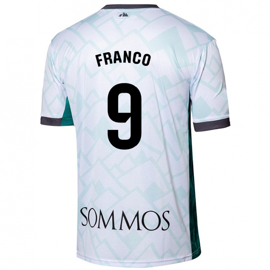 Kids Football Santi Franco #9 White Green Away Jersey 2024/25 T-Shirt Nz