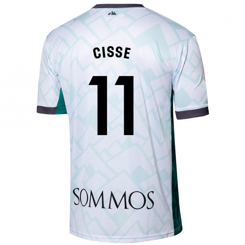 Kids Football Bakary Cissé #11 White Green Away Jersey 2024/25 T-Shirt Nz