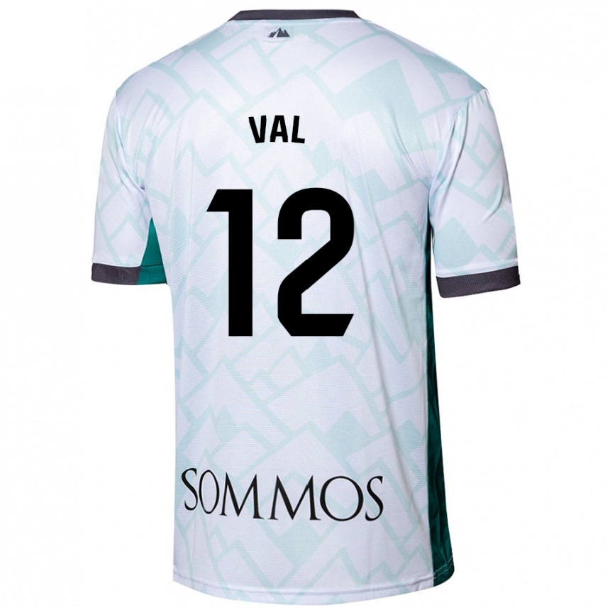 Kids Football Ángel Val #12 White Green Away Jersey 2024/25 T-Shirt Nz