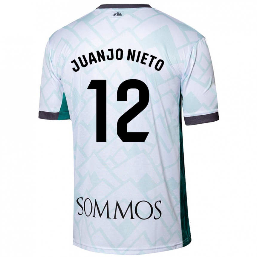 Kids Football Juanjo Nieto #12 White Green Away Jersey 2024/25 T-Shirt Nz