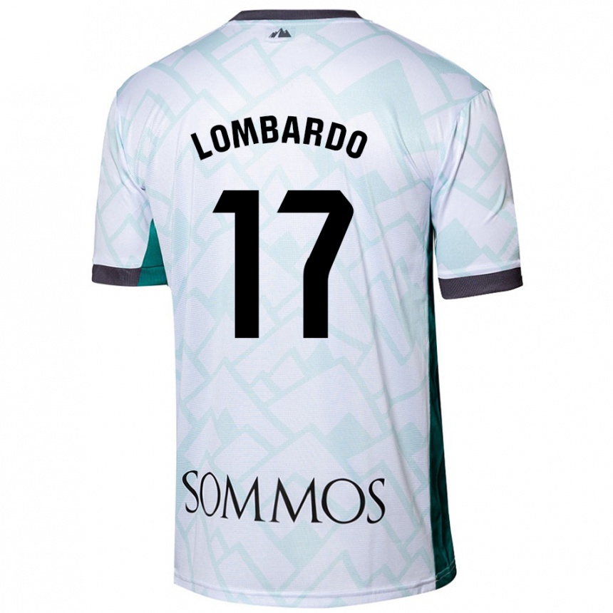 Kids Football Enzo Lombardo #17 White Green Away Jersey 2024/25 T-Shirt Nz