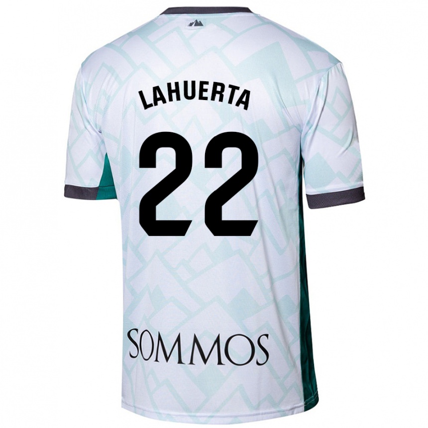 Kids Football Gema Lahuerta #22 White Green Away Jersey 2024/25 T-Shirt Nz