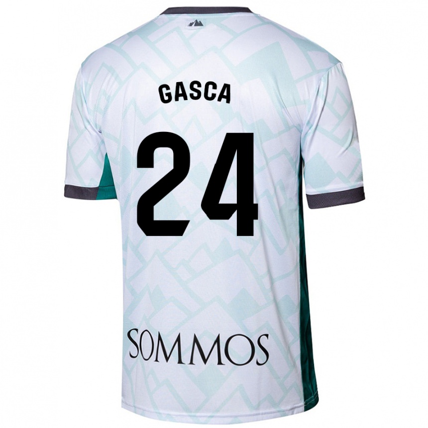 Kids Football Verónica Gasca #24 White Green Away Jersey 2024/25 T-Shirt Nz