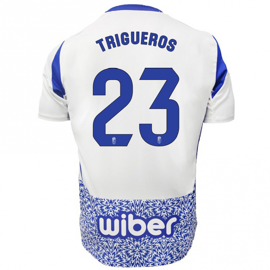 Kids Football Manu Trigueros #23 White Blue Away Jersey 2024/25 T-Shirt Nz