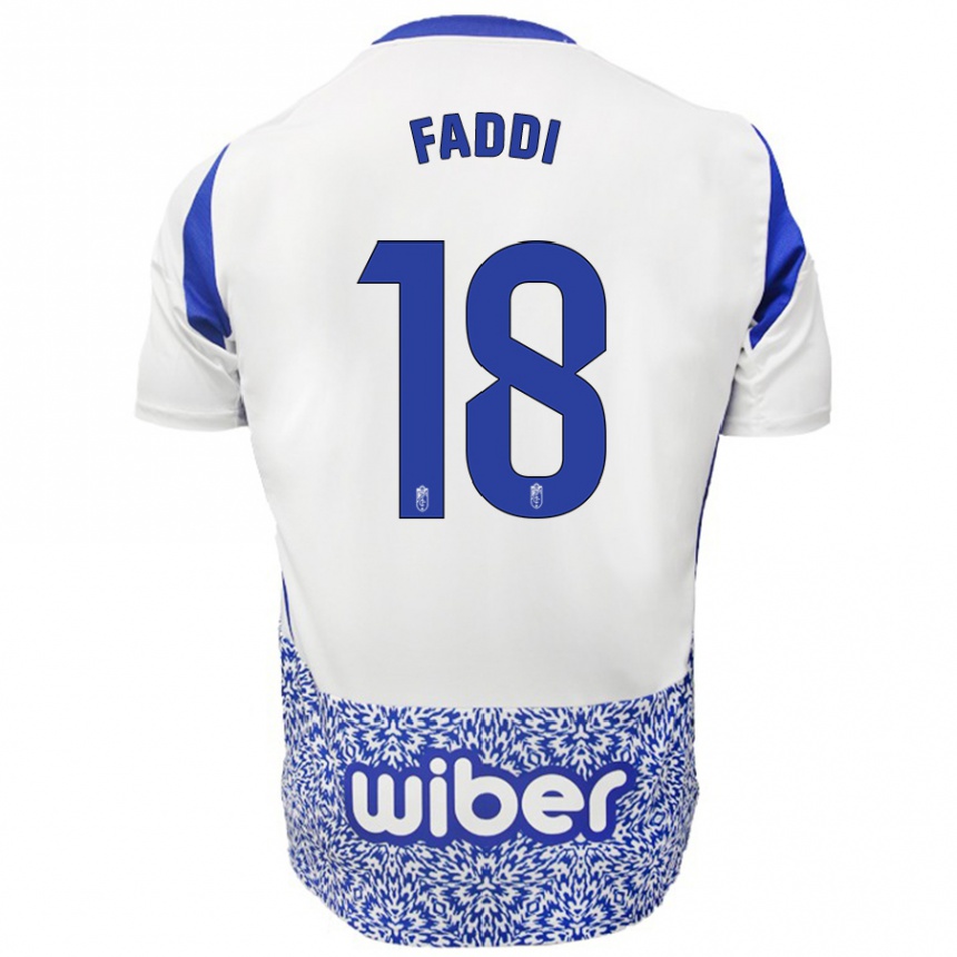 Kids Football Inés Faddi #18 White Blue Away Jersey 2024/25 T-Shirt Nz