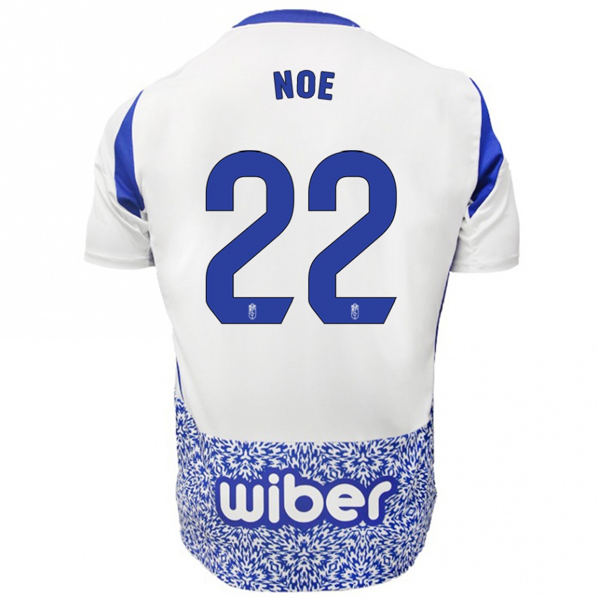 Kids Football Noe #22 White Blue Away Jersey 2024/25 T-Shirt Nz