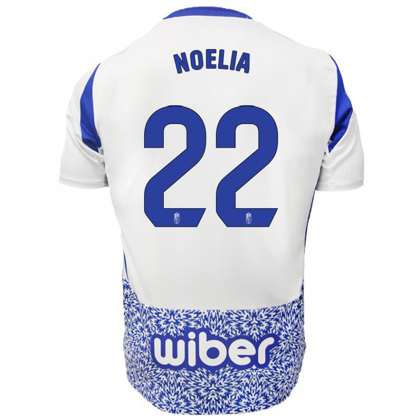 Kids Football Noelia Salas Mullens #22 White Blue Away Jersey 2024/25 T-Shirt Nz