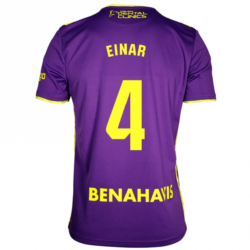 Kids Football Einar Galilea #4 Purple Yellow Away Jersey 2024/25 T-Shirt Nz